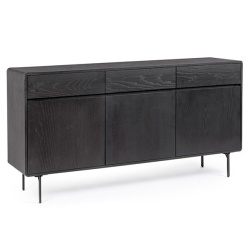 Credenza 3 ante 3 cassetti in legno nero Widald Bizzotto